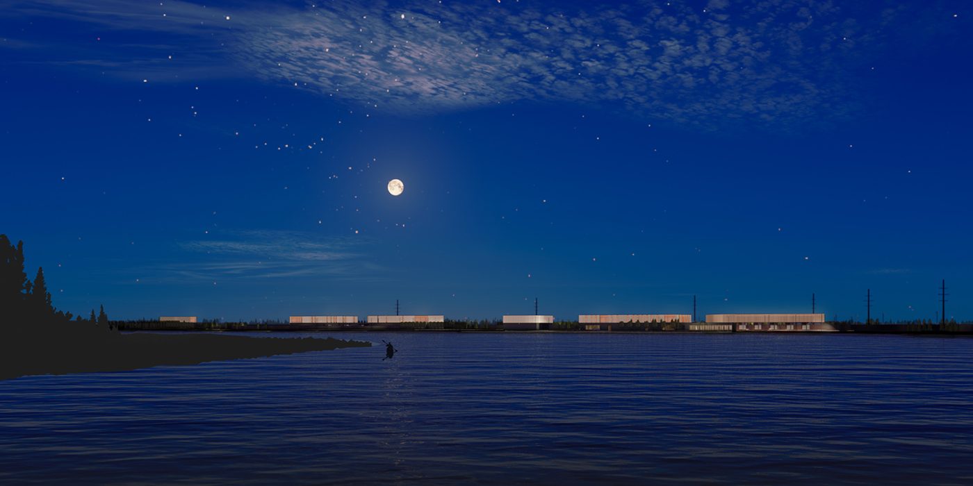I Falls LPOE_Exterior Night View from Canada_Web